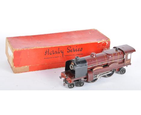 A vintage Hornby O gauge electric model railway trainset locomotive engine No. 2 Special Tank loco ' Royal Scot ' 6100 LMS ma