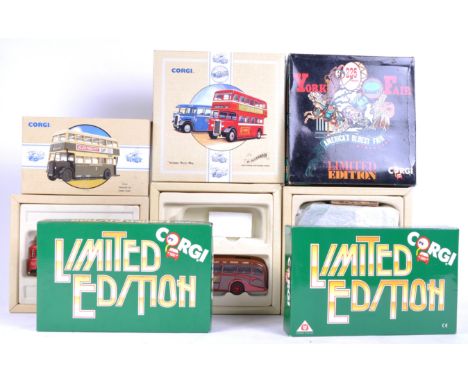 A collection of x8 assorted Corgi diecast models / boxed sets to include; 97822 Daimler CW Derby Corporation, 97075 Bedford O