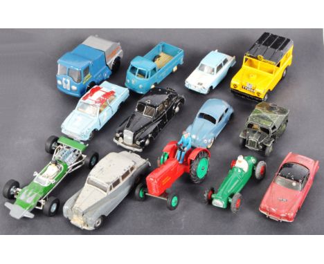 A collection of original vintage Dinky Toys and Budgie Toys diecast model cars and other vehicles to include; Dinky Toys Triu