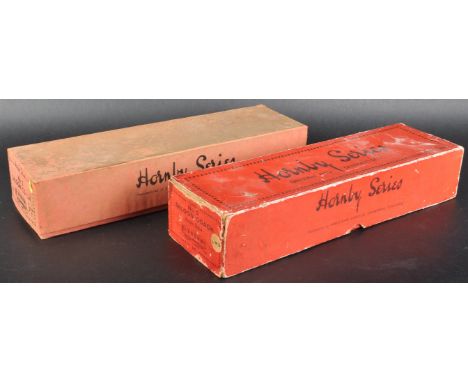 Two original vintage Hornby O gauge tinplate rolling stock coach / carriages comprising LNER Saloon Coach No. 137 and Pullman