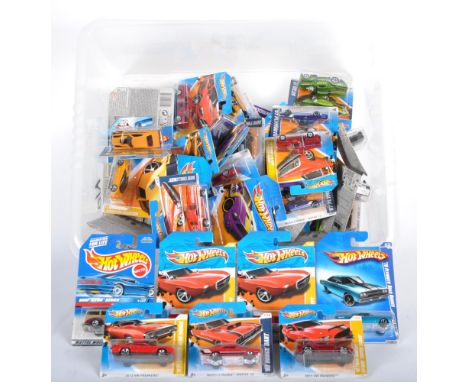 A collection of x40 assorted Mattel made Hot Wheels carded diecast model cars. Examples to include;&nbsp; 1963 Mustang Ford M