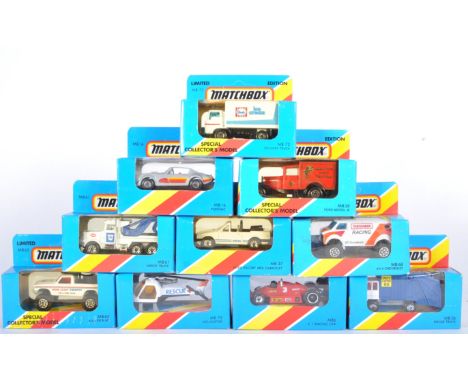 A collection of x10 vintage 1980s Matchbox diecast model cars and other vehicles. Examples to include; MB16 Pontiac, MB68 4X4
