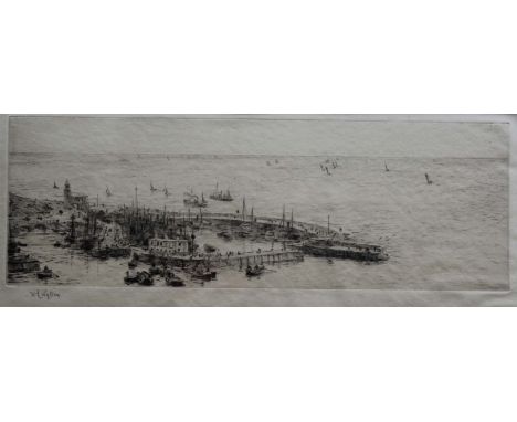 •WILLIAM LIONEL WYLLIE, RA (1851-1931) PORT OF SCARBOROUGH; DEPTFORD Two, etchings, the former published by R. Dunthorne &amp