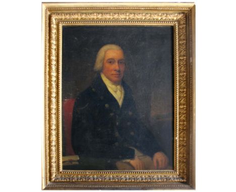 FOLLOWER OF JAMES MILLAR (Fl.1763-1805) PORTRAIT OF RICHARD DAWSON CRAWFORD  Seated half length, wearing a dark coat, buff br