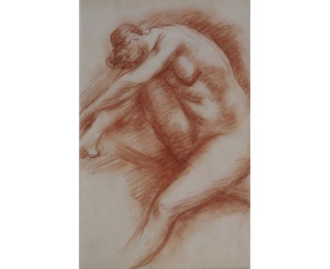 ROBERT WLERICK (1882-1944) NUE ASSISE Inscribed `dessin de R. Wlerick authentifiee par son fils` lower right, study of a stan