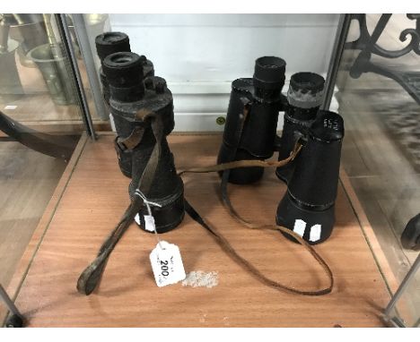 2 PAIRS VINTAGE BINOCULARS (POSSIBLY MILITARY)