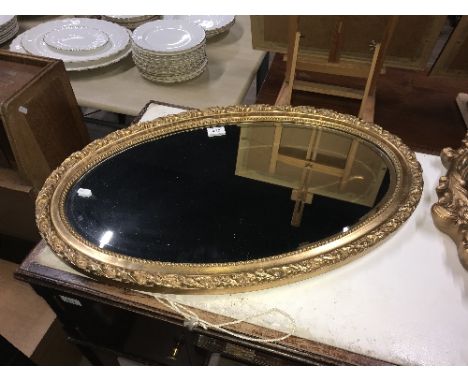VINTAGE ORNATE OVAL MIRROR