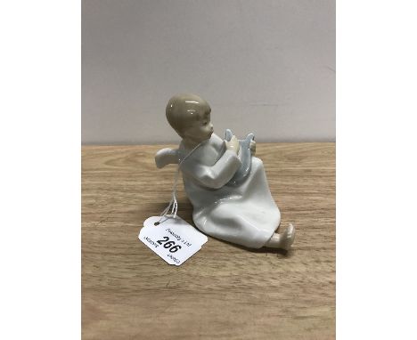 NAO FIGURINE BOY ANGEL WITH HARP