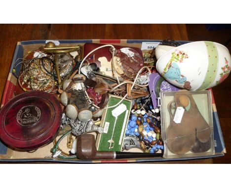 Costume jewellery, Rolls Razor whetter pot, watches, etc