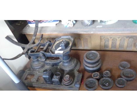 Victorian shop scales and weights