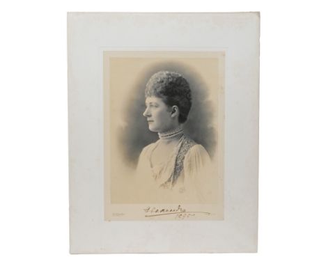 HRH Alexandra Princess of Wales (later HM Queen Alexandra), fine signed presentation portrait photograph of The Princess wear