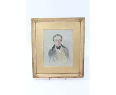 Richard Dadd (1817-1886) rare miniature watercolour portrait on paper, of a gentleman named as G.R. Vaun (?), signed, dated 1