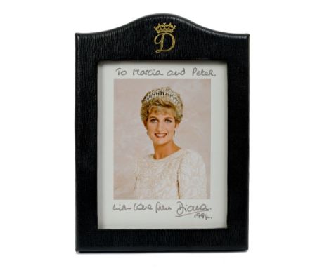 Diana Princess of Wales - fine signed and inscribed presentation portrait photograph of the smiling Princess, wearing a beaut