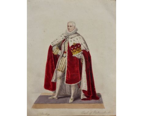 George Perfect Harding (1779 - 1853), watercolour - portrait of the Earl of Westmorland, signed and inscribed, 26cm x 20cm, t