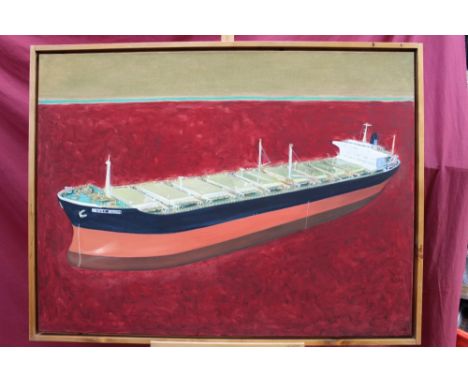 Carl Jennings (b. Liverpool), oil on canvas - ship portrait, M.V. Spey Bridge, signed, titled and dated verso July 1998, fram