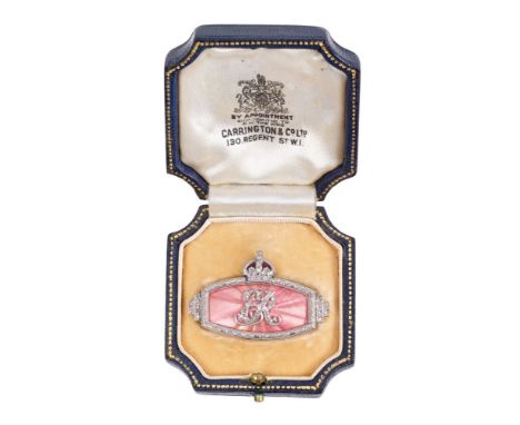 HM Queen Elizabeth (later HM Queen Elizabeth The Queen Mother), fine presentation white and yellow gold, diamond and enamel p