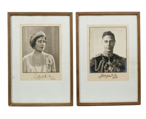 TM King George VI and Queen Elizabeth - fine pair of signed presentation portrait photographs by Dorothy Wilding - The King w