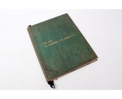 Major Sir Schomberg Kerr McDonnell, G.C.V.O., K.C.B., F.S.A. (1861 - 1915) - a green leather blotter with gilt embossed lette