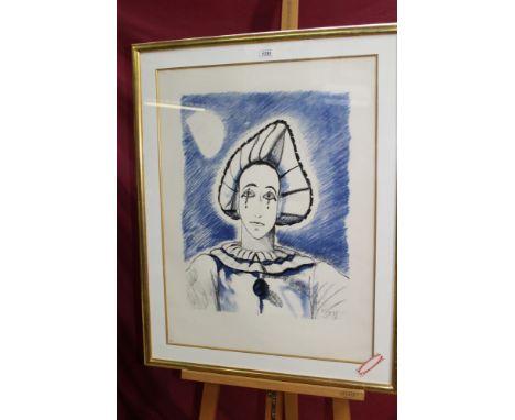 Albert Houthuesen (1903 - 1979), limited edition lithograph - Pierrot, 23/100, in glazed gilt frame, 75cm x 56cm