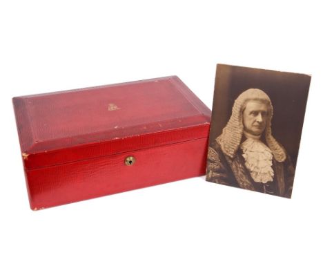 Fine King George V Government dispatch box of rectangular form with red Morocco leather covering, gilt embossed crowned GR V 