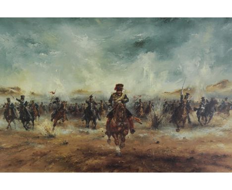 Ben Maile (British 1922-2017). Lithograph titled ‘The Charge Of The Light Brigade.’. Hand signed by Maile. Limited numbered e