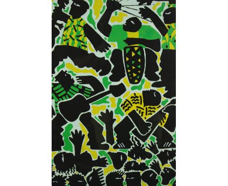 Abstract print. titled 'Nelooni's Party'. Signed Leo and numbered 23/25. H.64 x W.45 cm. 