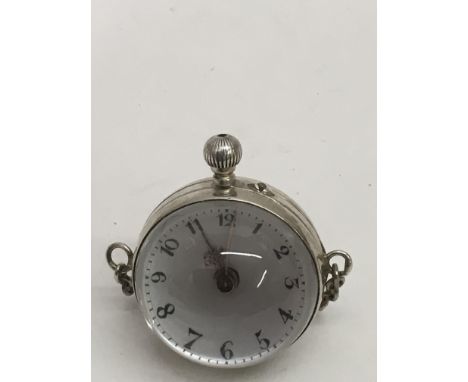 An Edwardian, silver globe fob watch