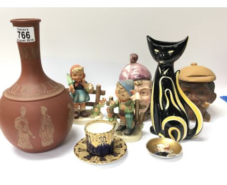 A collection of ceramics comprising Spode cup and saucer ceramic tobacco jars Gobel figures etc (a lot) - NO RESERVE