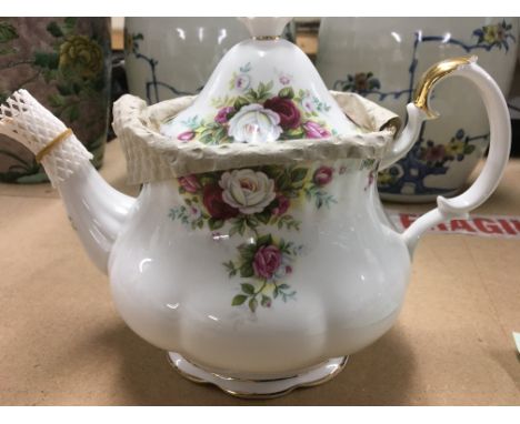 A royal Albert celebration tea set including cups saucers tea pot milk jug and sugar bowl