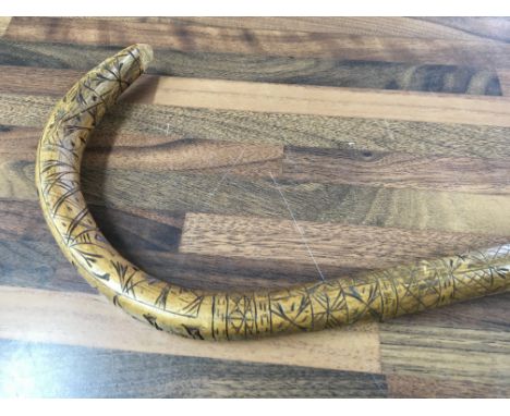 A Antique folk art carved walking stick