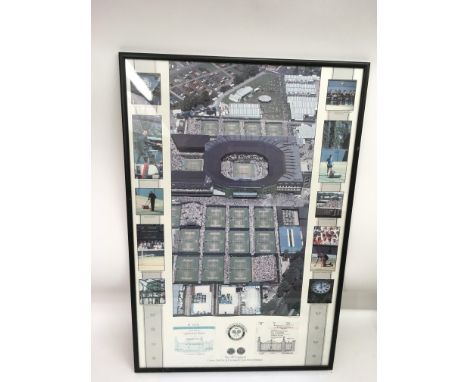 A 1989 framed Wimbledon tennis ticket montage