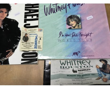 Michael Jackson World Tour program with tickets and Whitney Houston Program with ticket - NO RESERVE