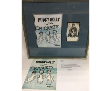 Buddy Holly and the crickets signed promotional card issued by Coral and personally owned by Buddy Holly where he would have 