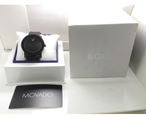 A gent's, boxed Movado Bold black wristwatch