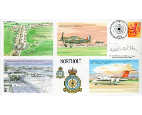 Air Commodore J J Witts D. S. O. FRAeS Signed FDC 88th Anniversary R. A. F. Station Northolt 2003 Limited Edition 100 with FD