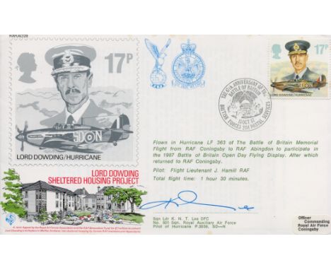 Sqn Ldr Ken Lee DFC (501 Sqn) Signed Lord Dowding Sheltered Housing Project First Day Cover. British Stamp with 13 oct 87 Pos