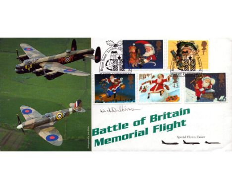 WW2 RAF Sqn Ldr Wilfred A Wilkinson Signed Battle of Britain Memorial Flight FDC. 16 of 16 Covers Issued. Special Flown Cover