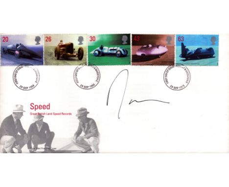 Goodwood Estate Owner Lord March Signed Royal Mail First Day Cover - Speed. 5 Speedcar Stamps with 3 29th September 1998 Post