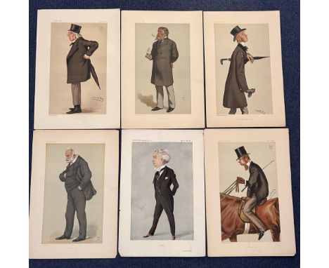Vanity Fair print collection of 6 Prints. Titles include Poetry Subject Sir FHC Doyle Bt Dated 24/11/1877, Hosea Biglow Subje