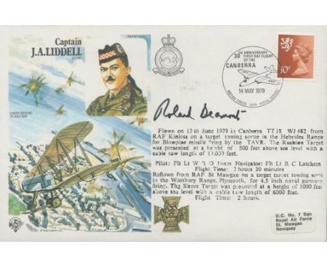 Wg Cdr Roland Beaumont Signed Captain JA Liddell VC Flown First Day Cover. 439 of 1269. 10p British Stamp with 14th May 1979 
