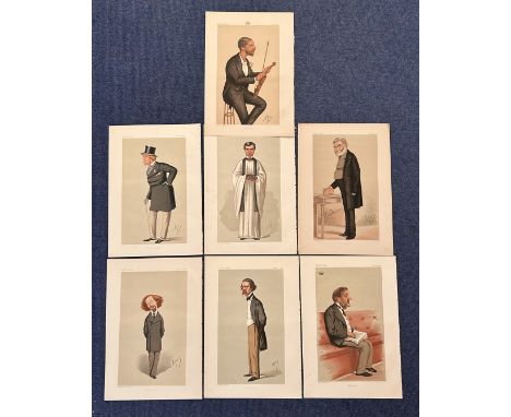 Vanity Fair print collection of 7 Prints. Titles include Diplomacy Subject The Earl of Malmesbury GCB PC DCL Dated 25/7/1874,
