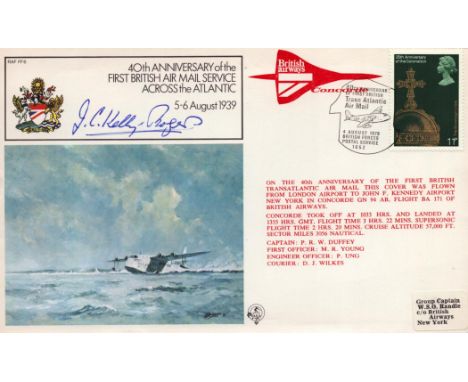 JC Kelly Rogers signed 40th anniversary of the first British air mail service across the Atlantic cover. 5-6th aug 1939. 1 st