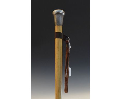 19th Century silver handled Malacca walking stick   Condition: 