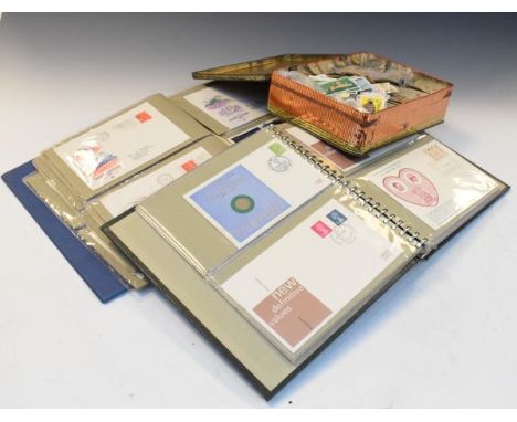 Stamps - Two albums of first day covers, together with various cigarette and trade cards   Condition: 
