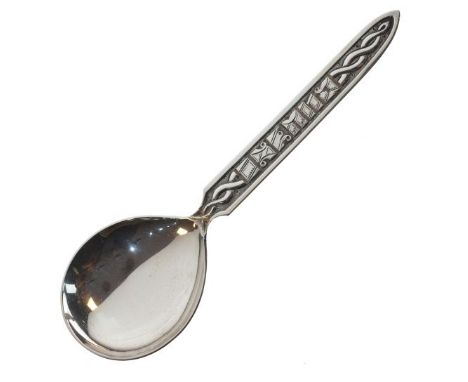 Continental white metal ladle, probably Scandinavian with decorated handle stamped 925 to verso, 4oz approx   Condition: 