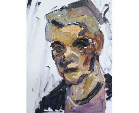 ADRIAN JOHNSON (TWENTIETH CENTURY) IMPASTO OIL ON BOARD Portrait Unsigned  20" x 15 ½" (50.8cm x 39.4cm)