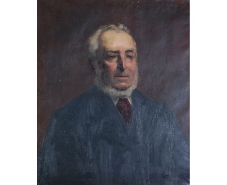 BRITISH SCHOOL (Late 19th Century) OIL PAINTING ON CANVAS Portrait of a gentleman, bust length 25" x 21" (63.5cm x 53.5cm)