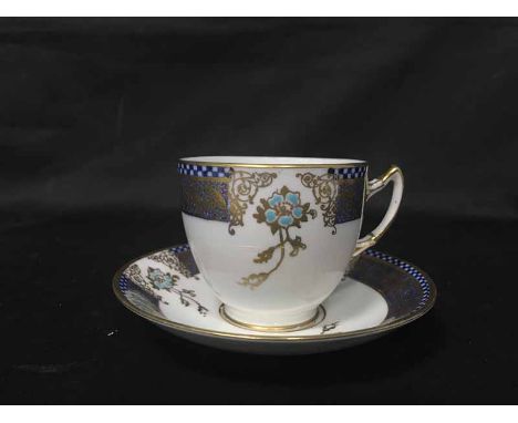 BRADLEYS SALISBURY PART TEA SERVICE comprising eleven trios, two sandwich plates, finger bowl and milk jug 