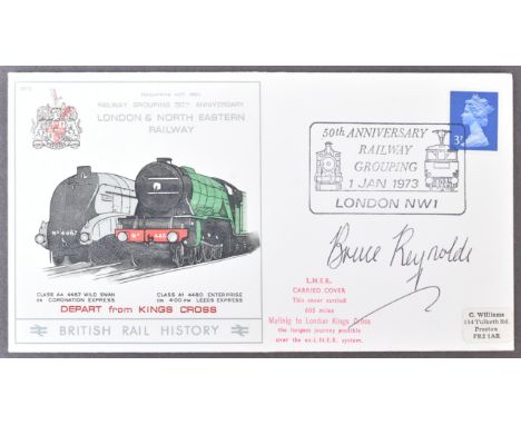 The Great Train Robbery - Bruce Reynolds (1931-2013) - autographed 1973 LNER First Day Cover / FDC. Signed by Reynolds in bla
