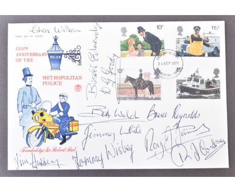 The Great Train Robbery - a 1979 Metropolitan Police First Day Cover / FDC signed by x10 members of the gang&nbsp; including;
